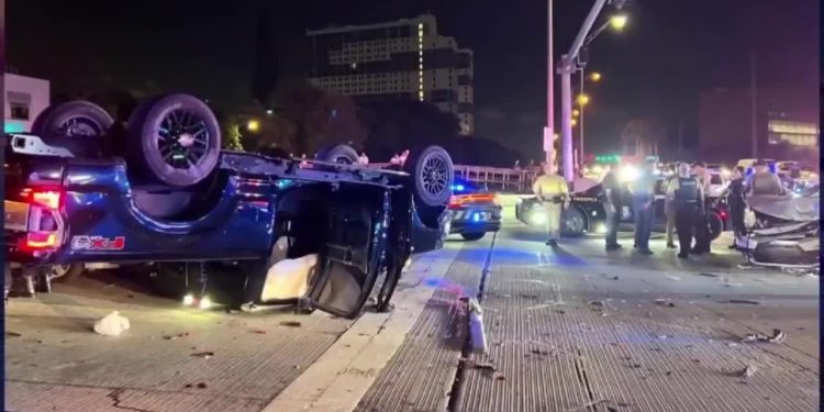 Police pursuit ends in rollover crash on SR 826 in Miami Gardens; man arrested, charged