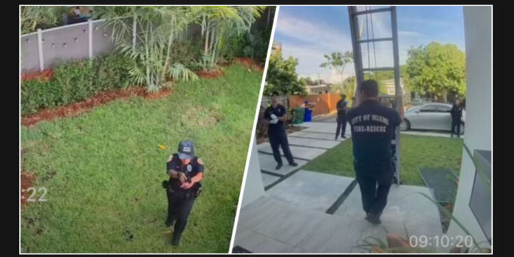 Police respond to swatting calls at a residence in Miami